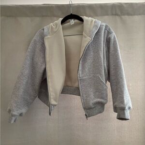 Skims waffle lined Zip-Up Hoodie